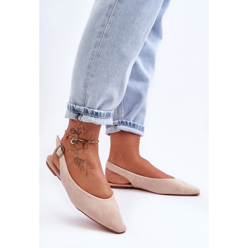 PS1 Kenra Women's Beige Suede Ballerinas 1 PS1 Kenra Women's Beige Suede Ballerinas 1