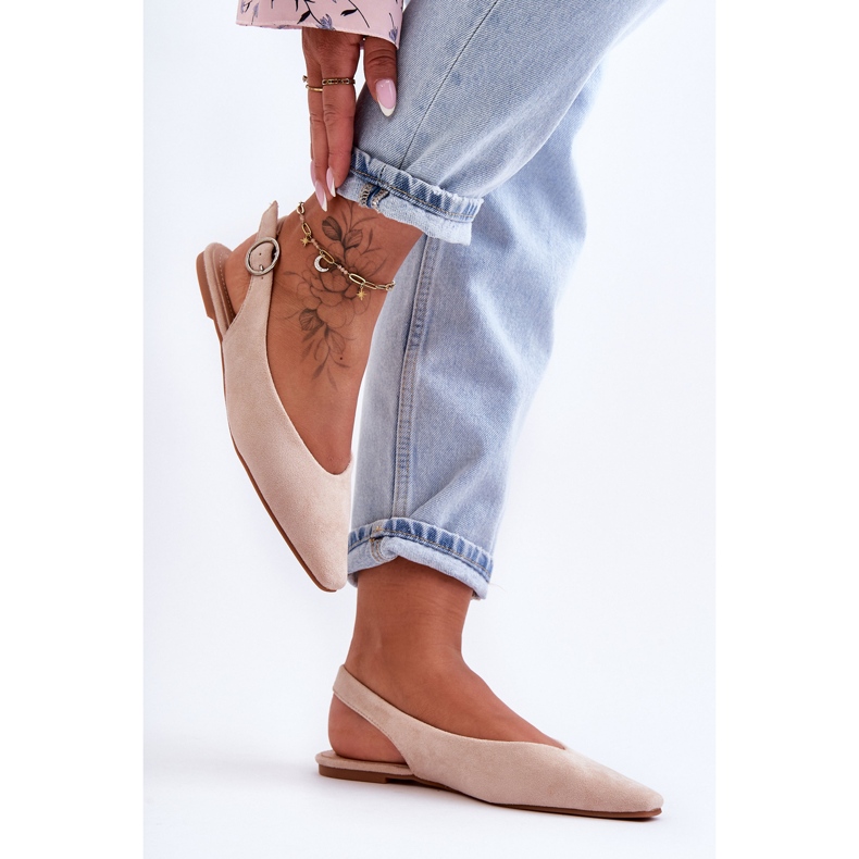 PS1 Kenra Women's Beige Suede Ballerinas 2 PS1 Kenra Women's Beige Suede Ballerinas 2