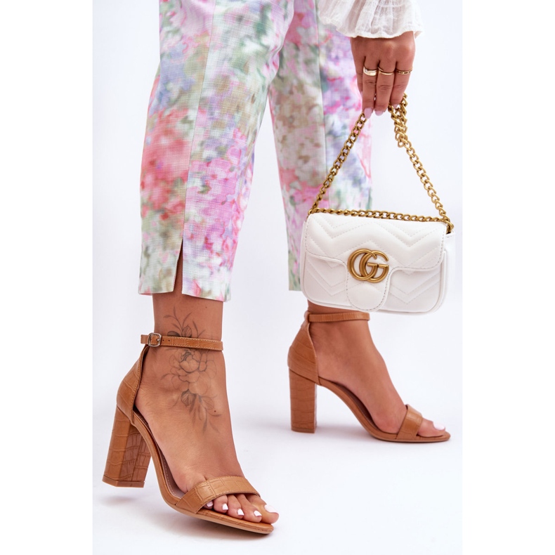 Sandals On A Pole Snake Pattern Brown Hacia 2