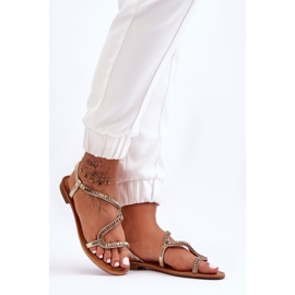 Gold Hayen Women's Slip-on Sandals With Embellishments golden 2