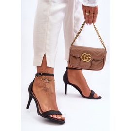 Shiny Black Gedna High Heel Sandals 2