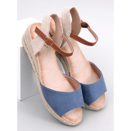 Eakes Blue wedge espadrille sandals 1