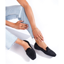 Women's black suede loafers from Shelovet 1