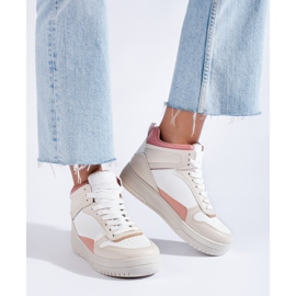 Women's beige Shelovet high sneakers 1 Women's beige Shelovet high sneakers 1