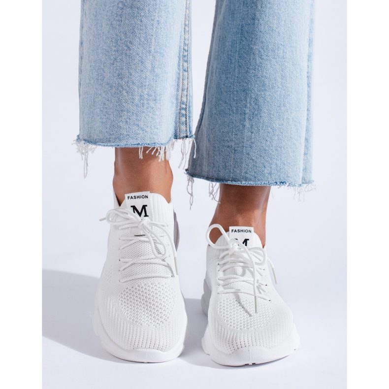 Shelovet women's white sports shoes 1