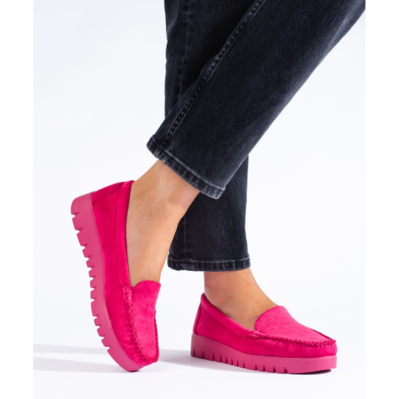 W. Potocki Slip-on pink suede moccasins with thick soles from Potocki 2