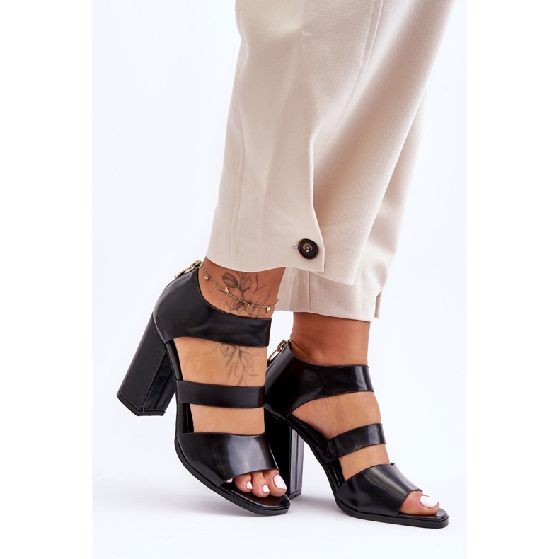 S. BARSKI Sandals On Heel S.Barski 80-4 Black 2