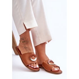 Women's Brown Sherry Embellished Slippers 2