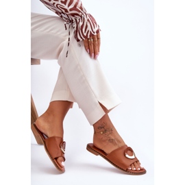Women's Brown Sherry Embellished Slippers 1