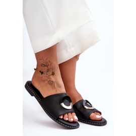 Women's Black Sherry Embellished Slippers 1