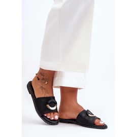 Women's Black Sherry Embellished Slippers 2