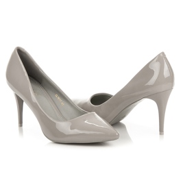 Comer Stylish lacquered heels grey 1