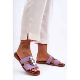 Fashionable Slippers With Mirror Decoration Purple Deep Breath violet 2
