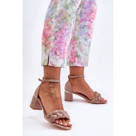 PS1 Dark Beige Essenza Suede Braided Sandals 1