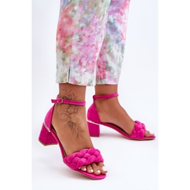 Fuchsia Essenza Suede Braided Sandals pink 1