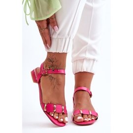 Women's Sandals With A Decorative Strap Flat Fuchsia Adissa pink 1