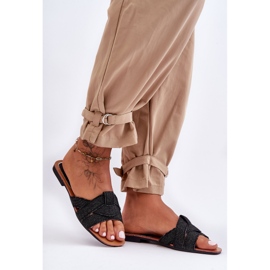 Women's Black Aversa Cloth Slippers 1