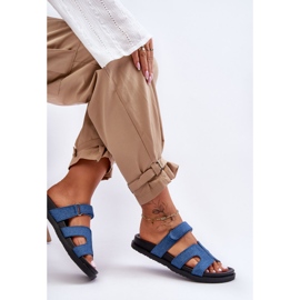 Women's Cloth Velcro Slippers Dark Blue Jose 1 Women's Cloth Velcro Slippers Dark Blue Jose 1