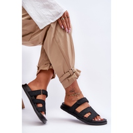 Women's Cloth Velcro Slippers Black Jose 2