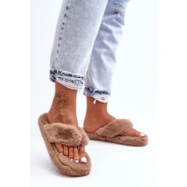 Women's Fur Slippers Slippers Brown Elma 2