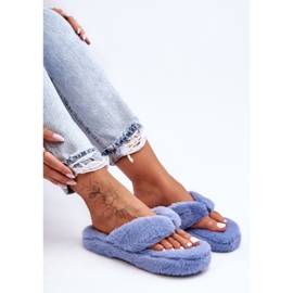 Women's Fur Slippers Blue Elma Slippers 1 Women's Fur Slippers Blue Elma Slippers 1