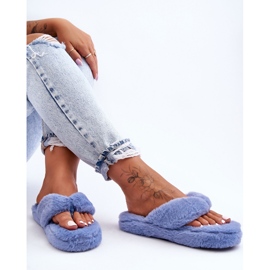 Women's Fur Slippers Blue Elma Slippers 2 Women's Fur Slippers Blue Elma Slippers 2