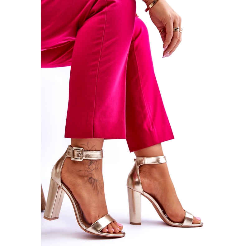 Gold Metallic High Heel Sandals golden 3