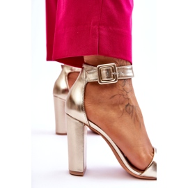 Gold Metallic High Heel Sandals golden 2