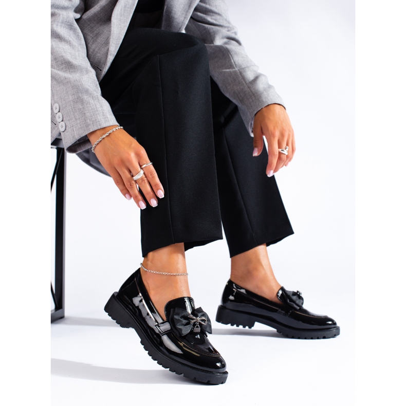 SHELOVET Loafers With A Bow black 1