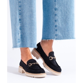 Seastar Women's openwork moccasins on the Shelovet black platform 2