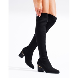 Black women's textile Shelovet Thigh Highs 1 Black women's textile Shelovet Thigh Highs 1