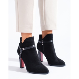 Shelovet suede heeled boots black 1 Shelovet suede heeled boots black 1