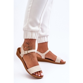 Arya Classic Low Wedge Sandals Beige 2