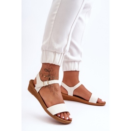 Classic White Arya Low Wedge Sandals 1