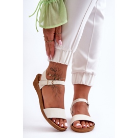 Classic White Arya Low Wedge Sandals 2