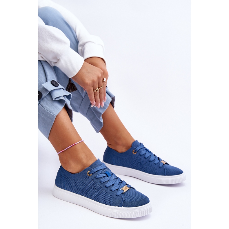 PE1 Women's Lace-up Sneakers Blue Etna 1