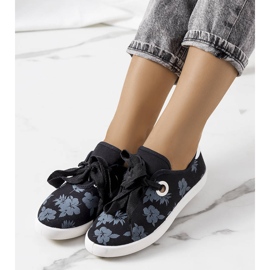 Black floral sneakers from Hurstie 1