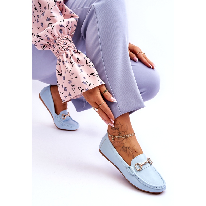 Classic Leather Loafers Light Blue Verona 3 Classic Leather Loafers Light Blue Verona 3