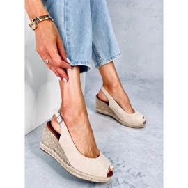 Nevil Beige open toe wedge espadrilles 2