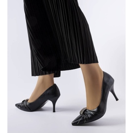Black high heel pumps with rhinestones from Fortin 1