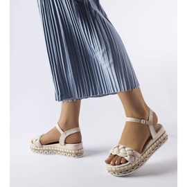 Beige platform sandals from Katrin green 1