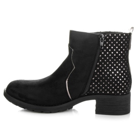 Ideal Shoes Suede ankle boots black grey 1 Ideal Shoes Suede ankle boots black grey 1