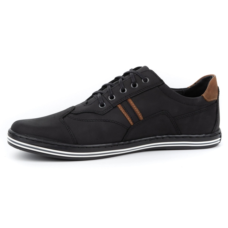 Polbut Casual men's shoes 1801 black nubuck / camel 1 Polbut Casual men's shoes 1801 black nubuck / camel 1