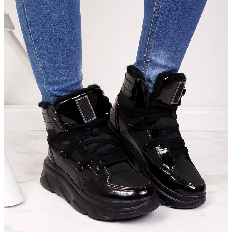 Women's black platform snow boots Big Star II274311 2 Women's black platform snow boots Big Star II274311 2