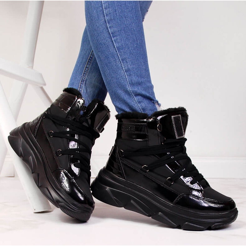 Women's black platform snow boots Big Star II274311 1 Women's black platform snow boots Big Star II274311 1