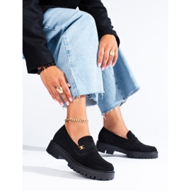 Classic black suede women's Shelovet shoes 1