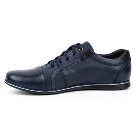 Kampol Men's casual leather shoes 39 / 63KAM navy blue 1