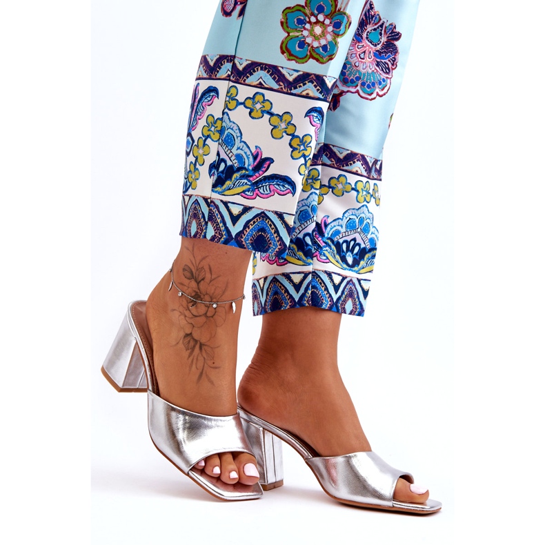 Silver eco-lebal eco-leather flip flops 6 Silver eco-lebal eco-leather flip flops 6