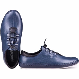 Kampol Men's leather shoes casual 337/63 navy blue face 4 Kampol Men's leather shoes casual 337/63 navy blue face 4