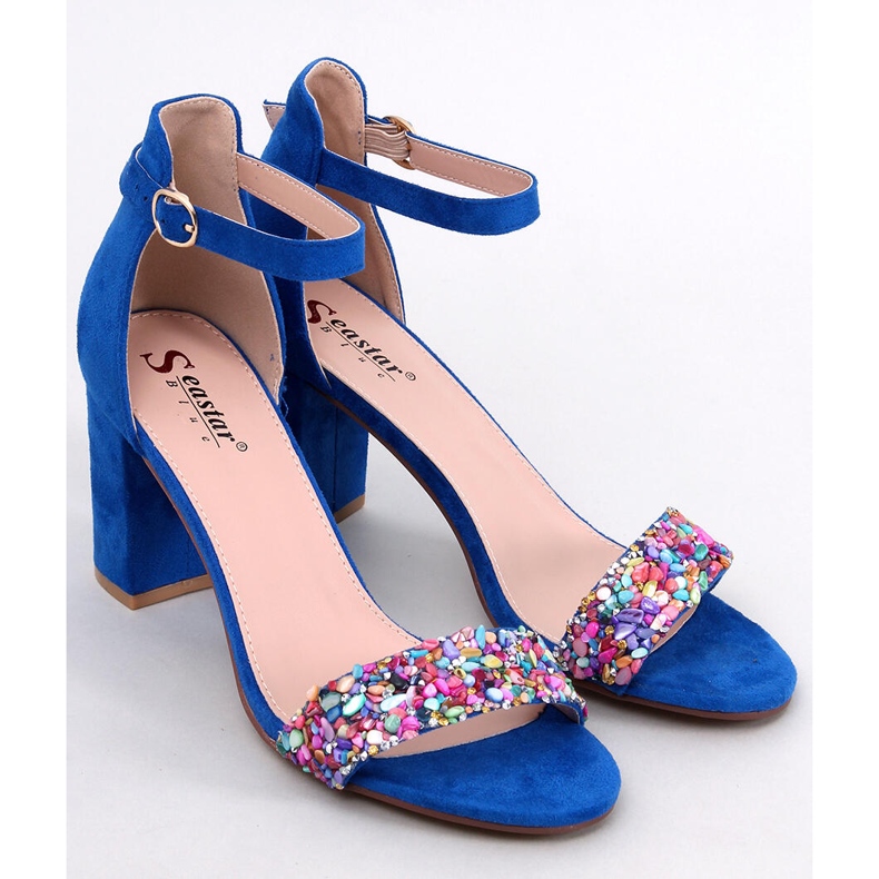 Stone-heeled sandals Valentine Blue 1